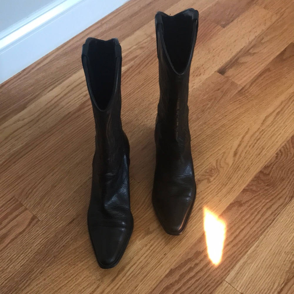 Leather cowboy boots